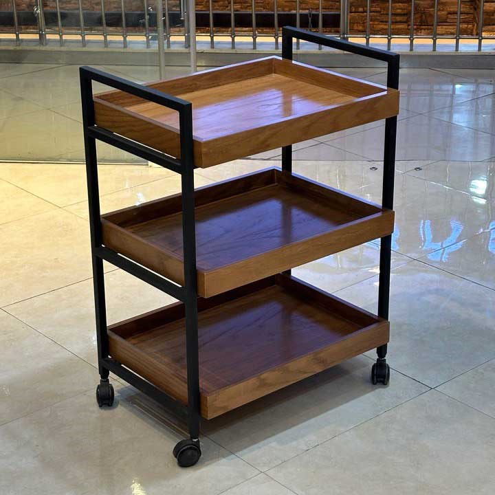 ترولی 3 طبقه چوب و فلز 