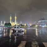بارش باران پاییزی در جوار بارگاه منور امام رضا(ع)