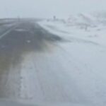 بارش برف در محور قروه - همدان