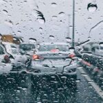 ترافیک پرحجم در بزرگراه‌های تهران همزمان با بارش باران