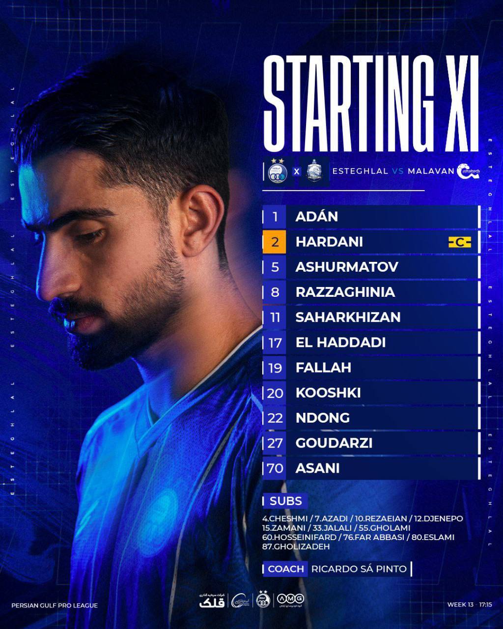 ترکیب استقلال مقابل ملوان اعلام شد