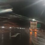 جاده‌های میامی لغزنده است؛ بارش برف و باران