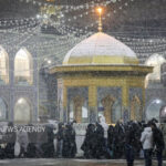 شب برفی در حرم مطهر امام رضا(ع)