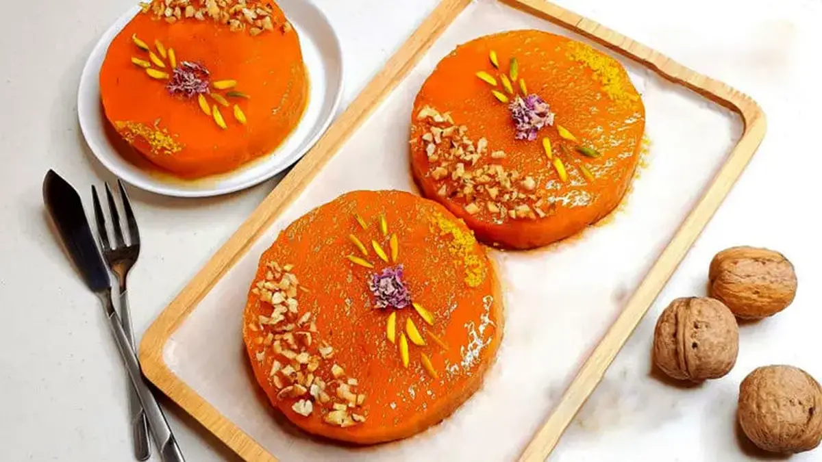 طرز تهیه دسر کدو حلوایی/ شیرینی متفاوت شب یلدا