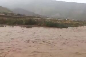 طغیان رودخانه اسفند در دلگان