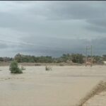 طغیان رودخانه فصلی مشکالدین در بالا دست هشتبندی هرمزگان