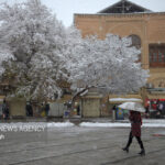 منظره زیبای برفی آرامگاه بوعلی سینا همدان