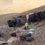 واژگونی اتوبوس تهران–یاسوج در گردنه «ایلان‌دره»؛تعدادمصدومان ۱۵ نفرشد