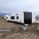 واژگونی دو دستگاه اتوبوس در محور زاهدان - بم با ۱۴ کشته و زخمی