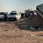 ۱۲ مصدوم در حادثه سقوط مینی‌بوس دانش‌آموزان از بالای پل