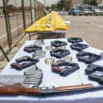 ادوات جنگی کشف شده از تروریست‌ها توسط مرزداران سراوان