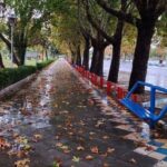 بارش باران و برف در همدان