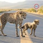 ثبت تصاویر «هلیا» و ۵ توله یوز در میاندشت