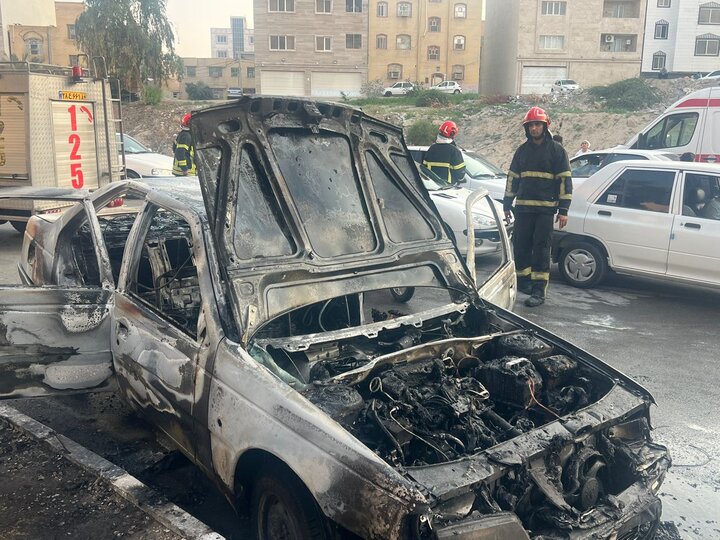 یک مصدوم در پی حریق خودرو در بندرعباس