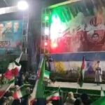 اجرای سرود حماسی توسط نوجوان بوشهری در تجمع مردمی
