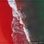 نقش بستن پرچم ایران در سواحل هرمز