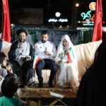 برپایی مراسم عقد زوج جوان یزدی در سنگر خیابان