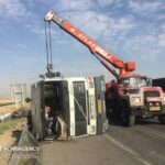 واژگونی تریلر در محور اراک - بروجرد یک فوتی برجای گذاشت