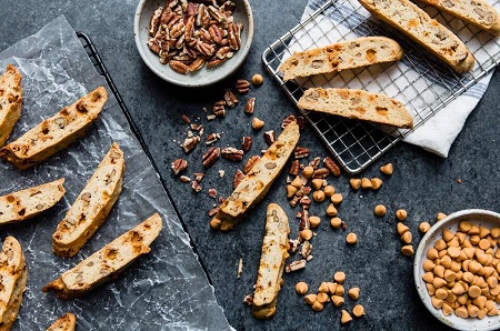 بیسکاتی چیست, طرز تهیه بیسکاتی پسته, بیسکاتی پرتقال