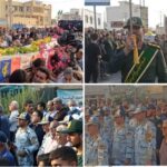 پیکر سه شهید در شهرستان دیر تشییع و خاکسپاری شد