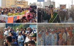 پیکر سه شهید در شهرستان دیر تشییع و خاکسپاری شد